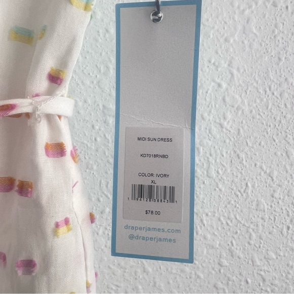 DRAPER JAMES RSVPโข Print Midi Sun Dress Size XL 100% Cotton with Pockets - Picture 7 of 9